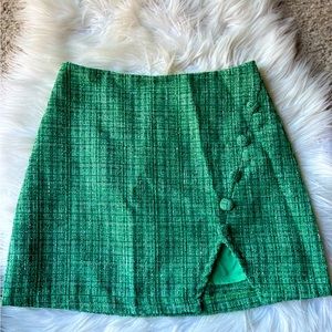Green Tweed Skirt